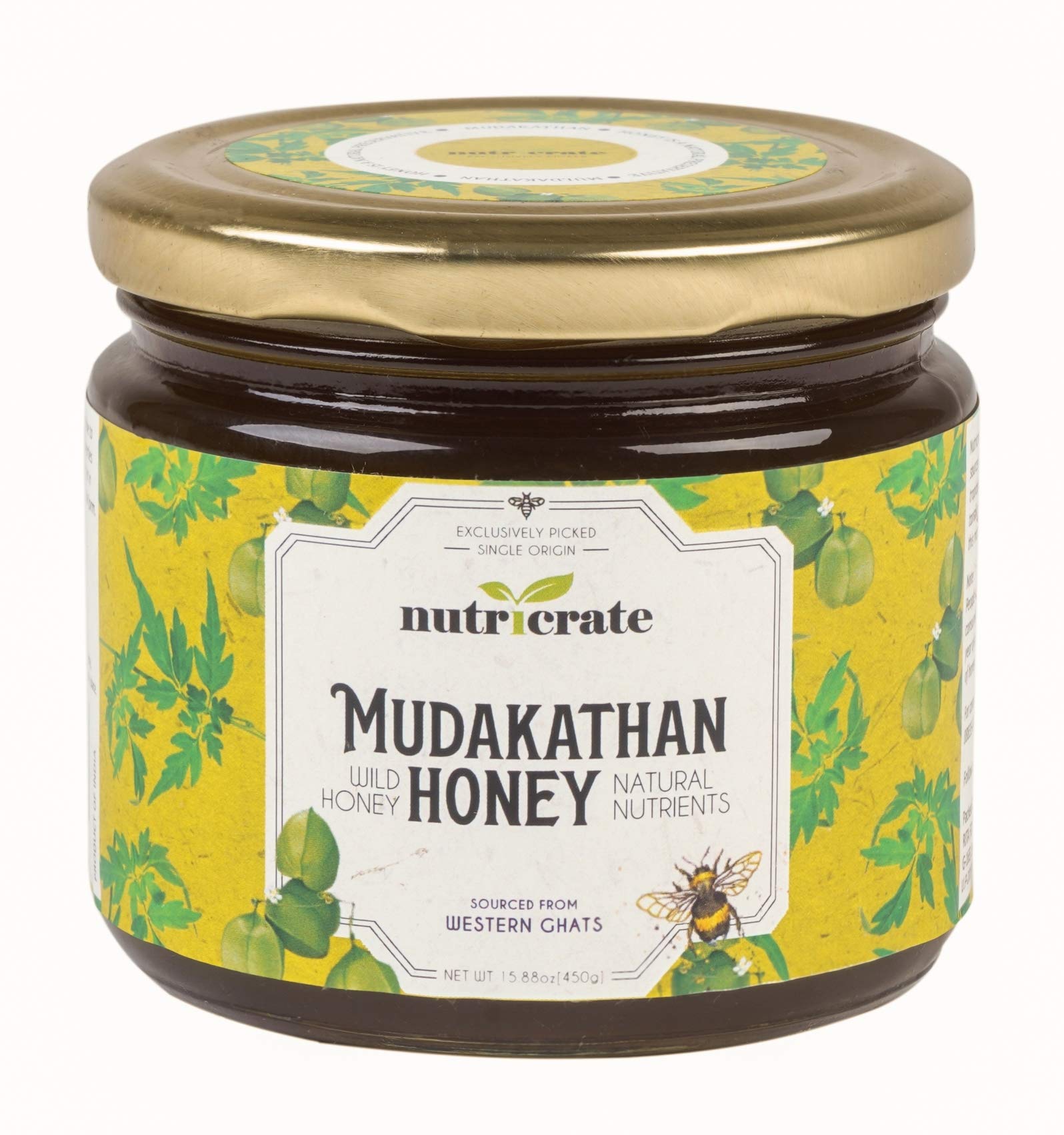 Nutricrate Rare Mudakathan  Honey  (450gm), 100% Pure and Natural, Unprocessed, Unfiltered, Non-pasteurized, Raw Wild Forest Tribal  Honey , Collected from Wild Natural Beehives in the jungles of The Western Ghats.