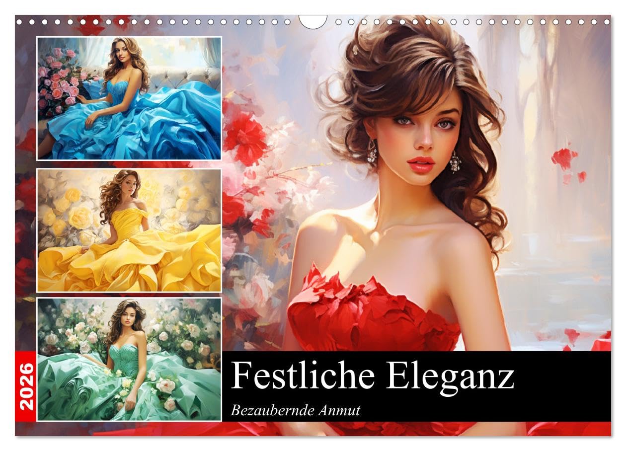 Festive elegance. Charming grace UK-Version (Wall Calendar 2026 DIN A3 Landscape), CALVENDO 12 Month Wall Calendar