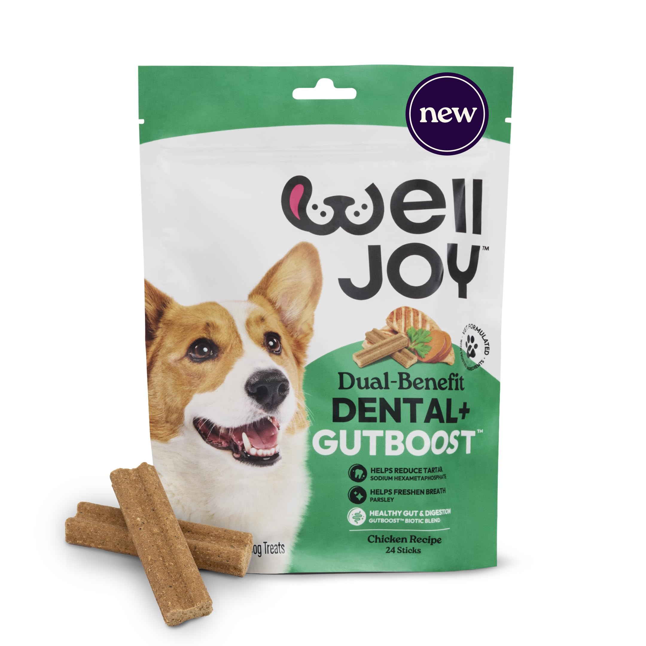 Amazon.com : New! WellJoy Dog Treat Dental+ GutBoost | Helps