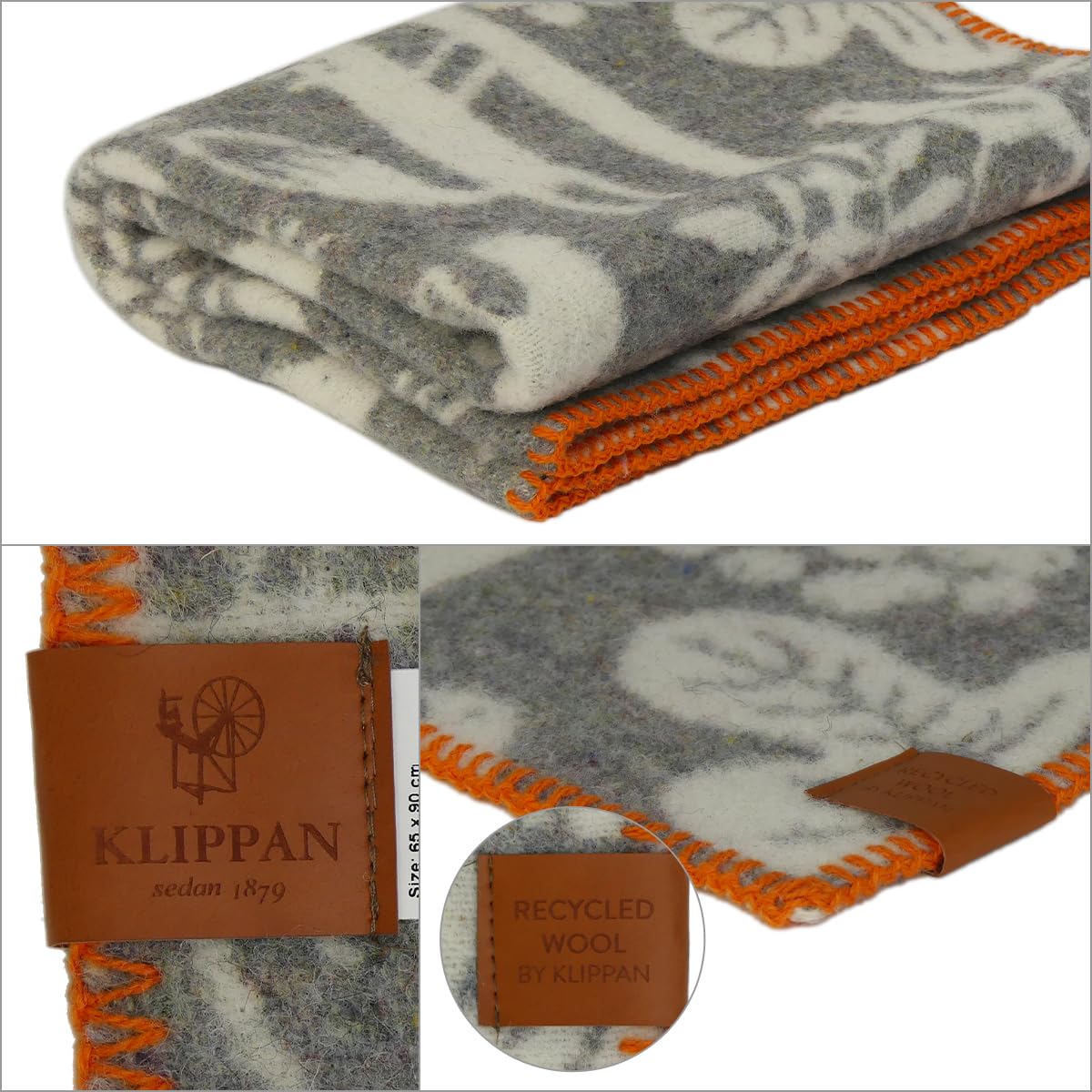 KLIPPAN ラムウール ブランケット 65x90cm KLIPPAN, True Kidsブランケット、65 x 90 cm、リサイクルウール