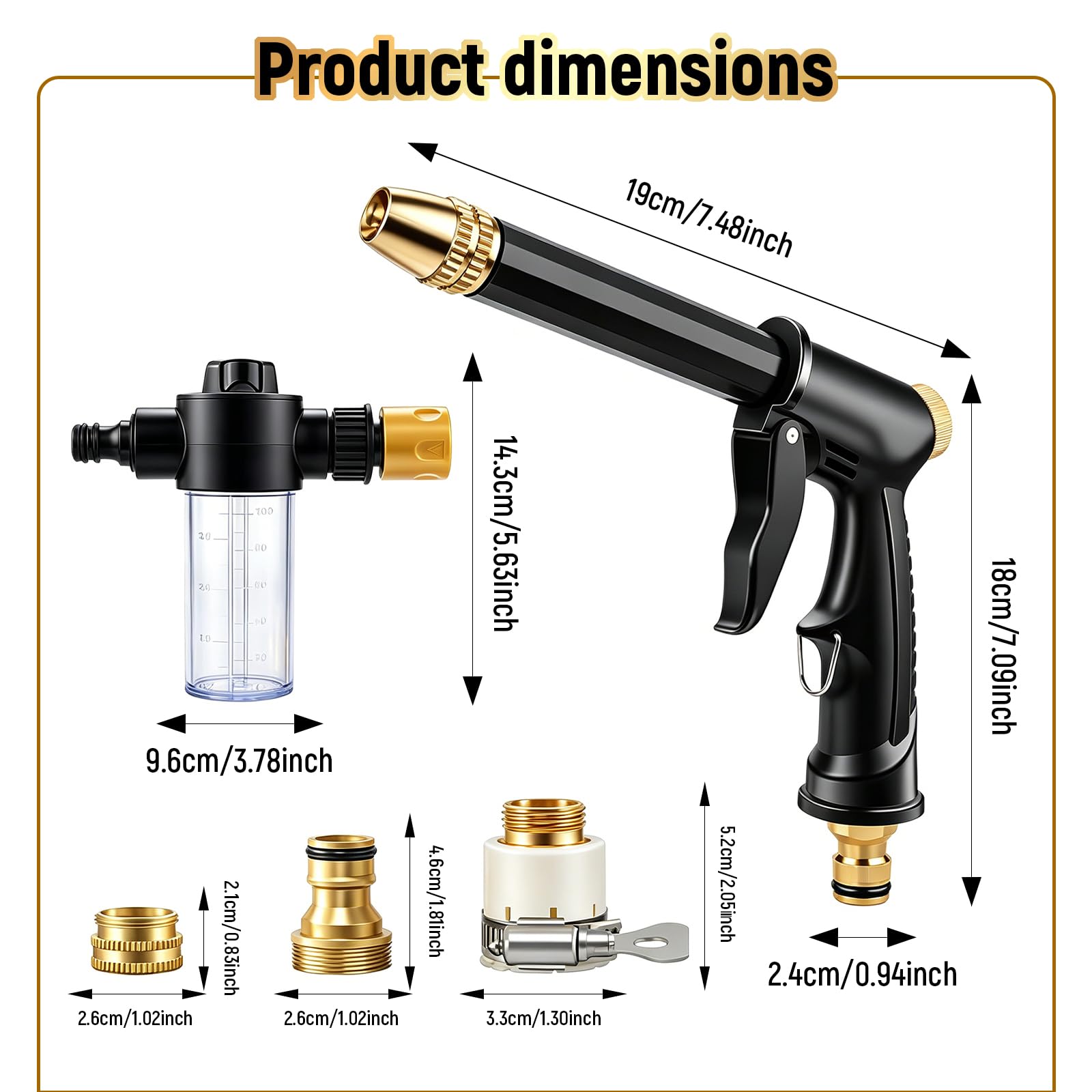 Condition photo showing New/Like New for jet nozzle power washer for garden hose - 2026 new 3 mode pressure washer wand with soap dispenser and quick connectors for car washing patio driveway outdoor cleaning