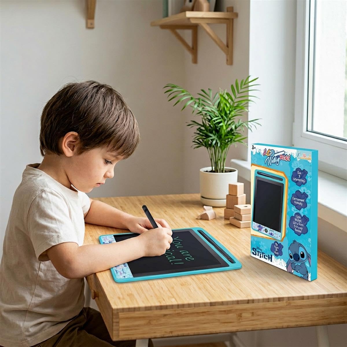 Kriiddaank – LCD Writing Magic Tablet Stitch 8.5 Inch, Electronic Drawing Pad for Kids, Preschool Early Education Toy, Toddler Travel Game for Boys & Girls Ages 3-8 (Red)-image-7