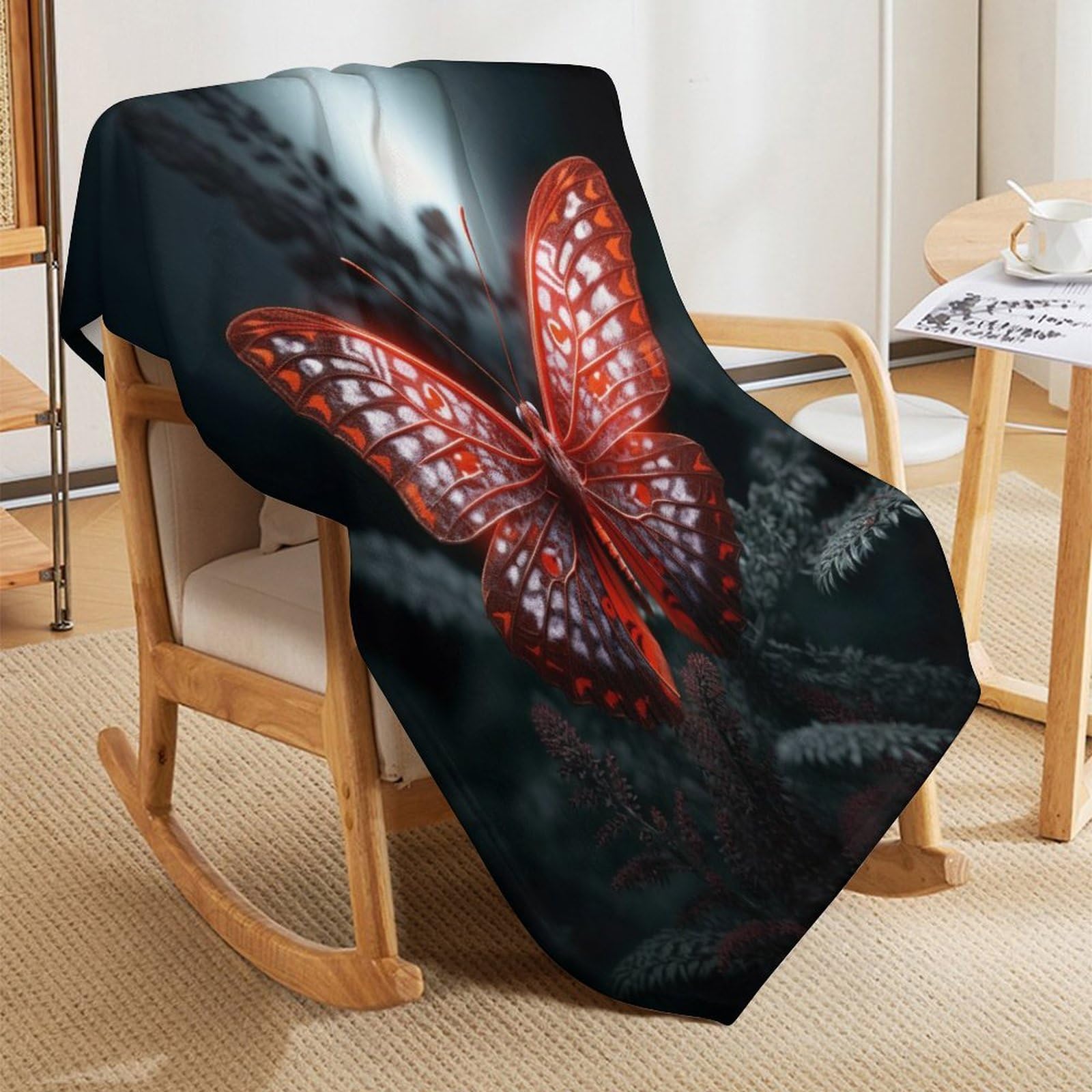 Schmetterling Decke, Warme Flannel Fleecedecke Als Sofadecke,Sofaüberwurf Und Bettdecke, Weiche Wohndecke Für Couch Und Sofa 140×180cm Küche, Haushalt & Wohnen