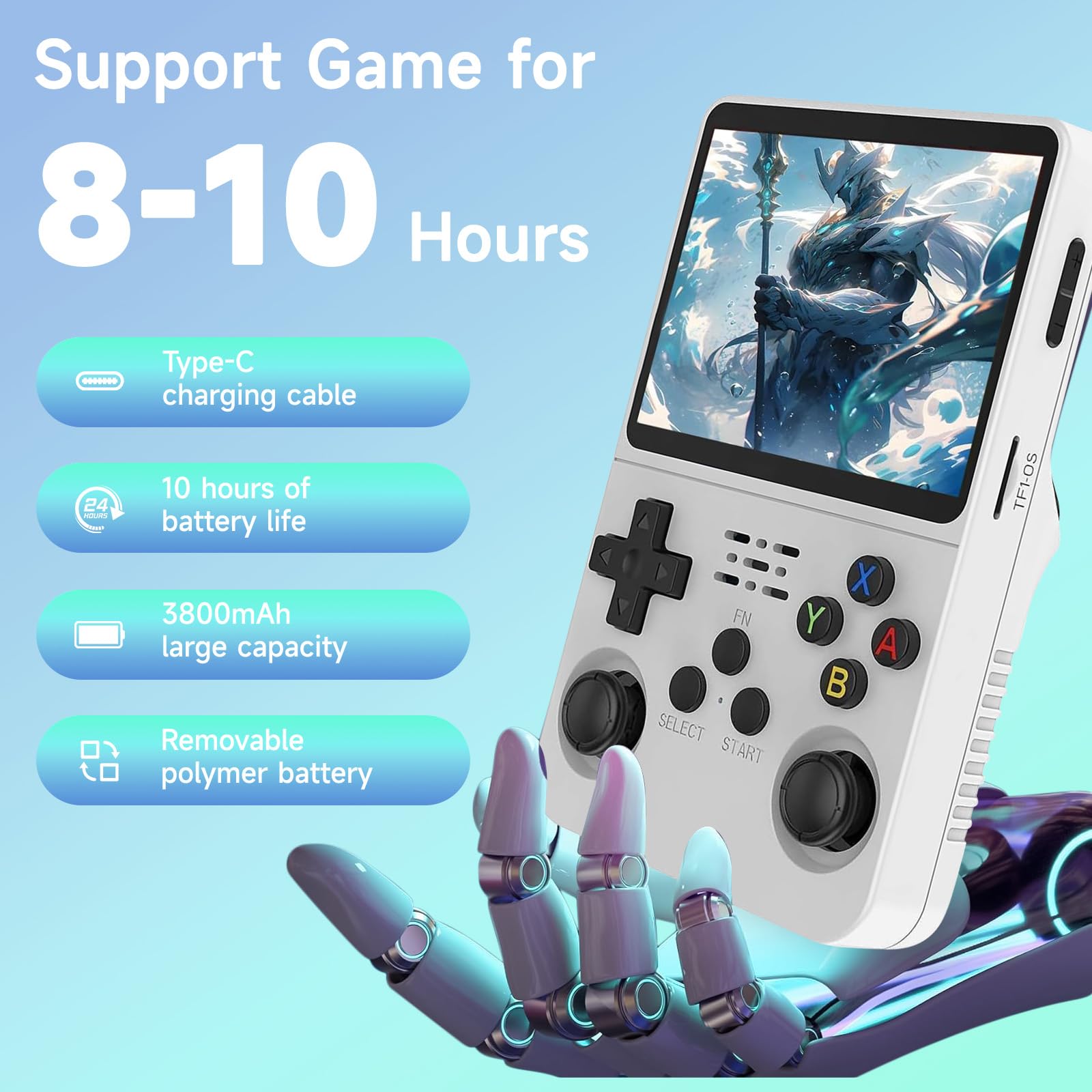 R36S Retro Handheld Games Console, 25,000+ Classic Games Portable Pocket Video Player with 3.5 Inch HD Screen, 128G TF Card - Image 3