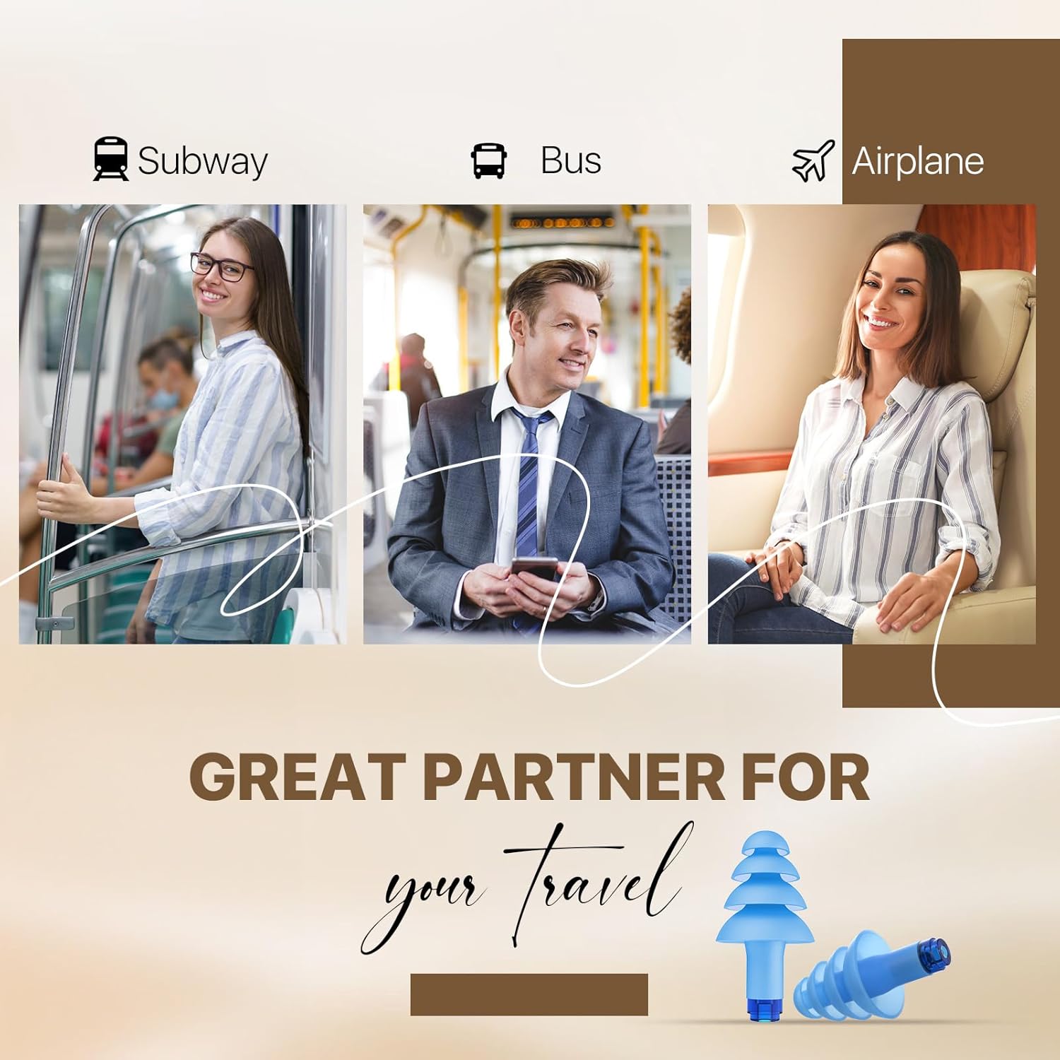 Airplane Earplugs for Prure Relief, Soft Reble Ear