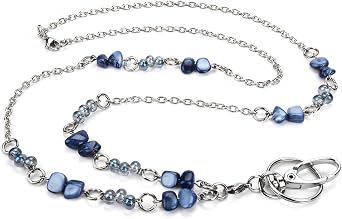 Beautiful Womens Fashion Beads Lanyard for Nurse, Teacher and OL, ID lanyard For Keys, Phone, ID Badge Holder, Stainless steel chain