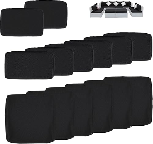 BULEXYARD Fundas de cojín de repuesto para sofá de patio para muebles de exterior, fundas de cojín para respaldo (negro, 662)