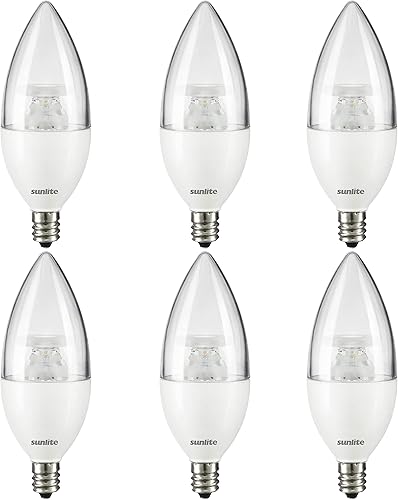Miniatura 4 de Sunlite Bombilla LED B11 41646 con punta de torpedo esmerilada, 7 vatios (equivalente a 60 W) 500 lúmenes, base de candelabro E12, estrella