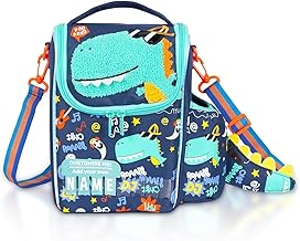 Kids Lunch Bag, Thermal Insulated Lunch Box for Girls Boys, Insulated Two Layer Cooler Bag, Lunch Bag Toddler Teen, School Travel Bags, Water Bottle and Lunch Box Holder with Adjustable Strap