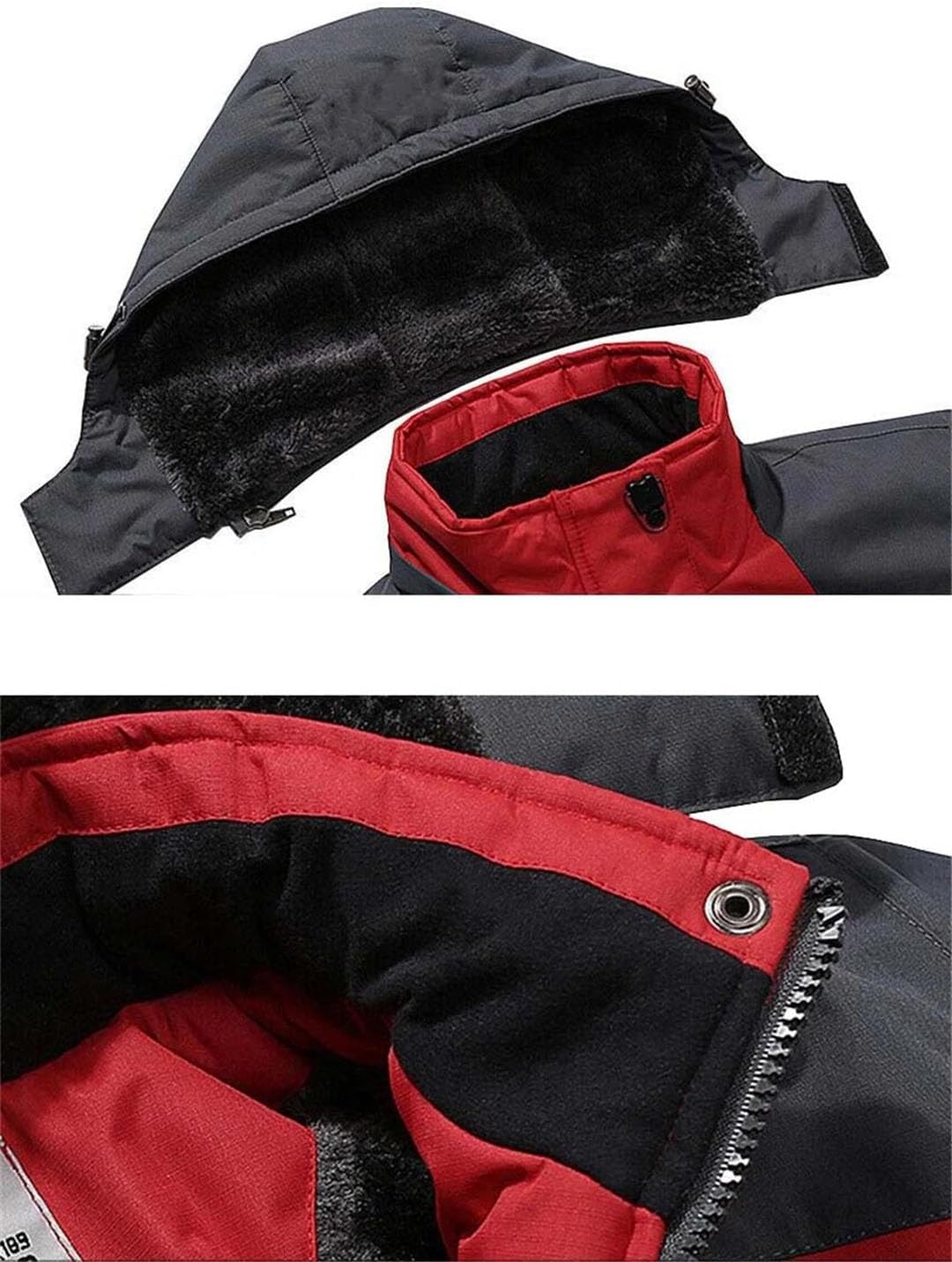 Sweejim Men's Winter Fleece Lined Hiking Jacket Outdoor Remov Hooded Ski Snowboard Parka Outerwear