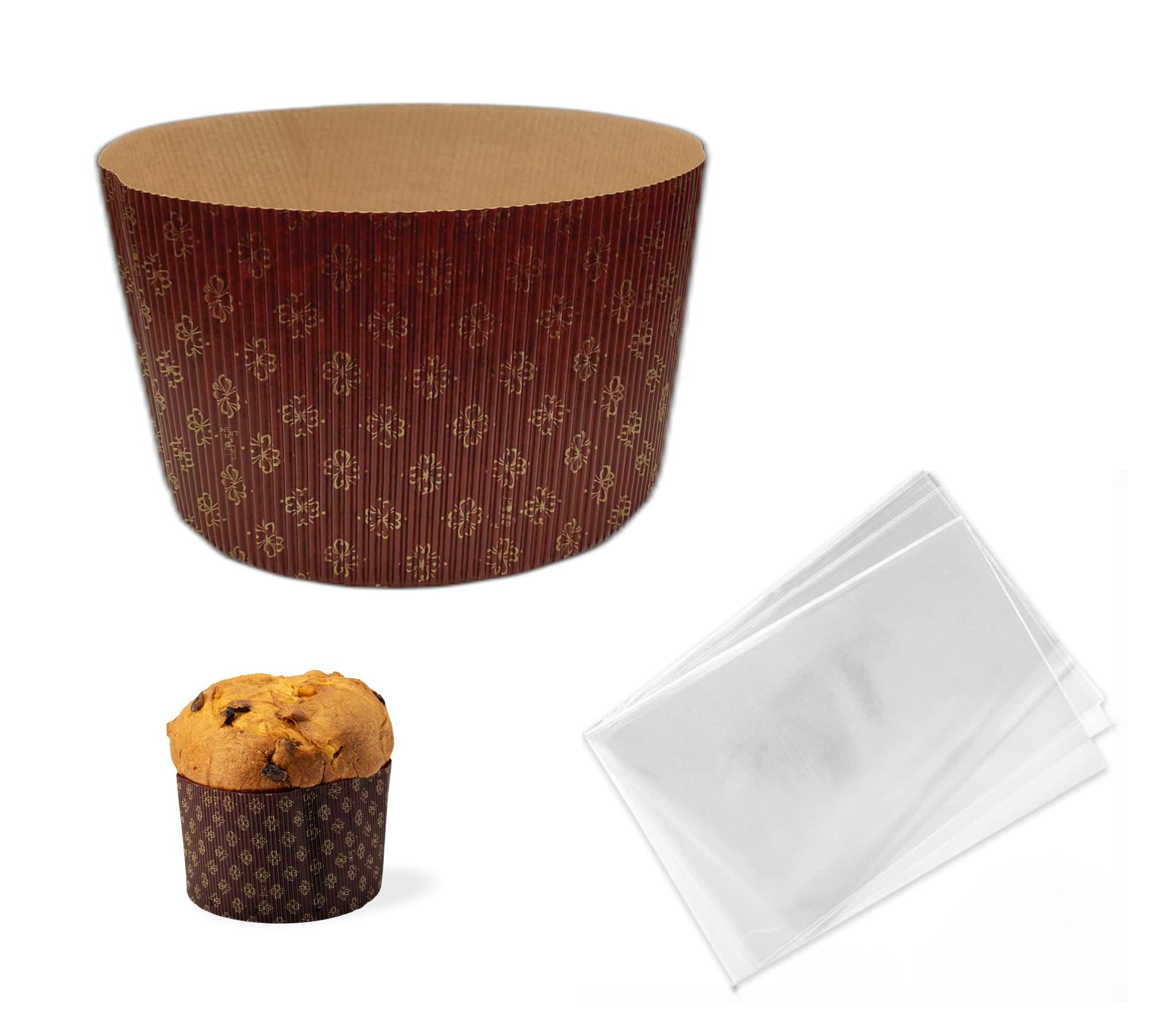 Stampi Per Panettone Alto In Carta - 5 Pezzi + Buste Per Natale - Foto 5