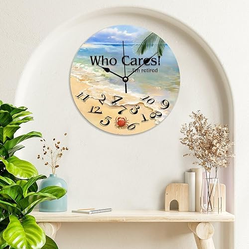 Miniatura 5 de Reloj de pared para tejer de costura, una aguja a la vez, reloj redondo de madera, decoración de pared, funciona con pilas, reloj de pared