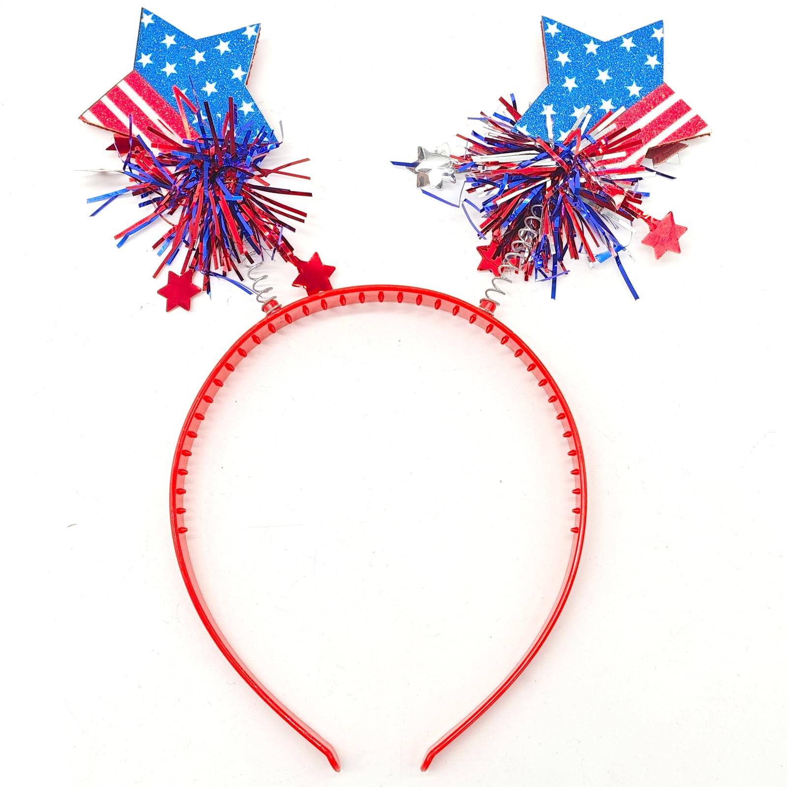 qiyeyeyeIndependence Day Decorations Headband,4th Of July Hair Accessories With USA Flag Star Design Blue Red Head Boppers Patriotic Party Headwear Supply For Independence Celebration Veterans Memorial Decor