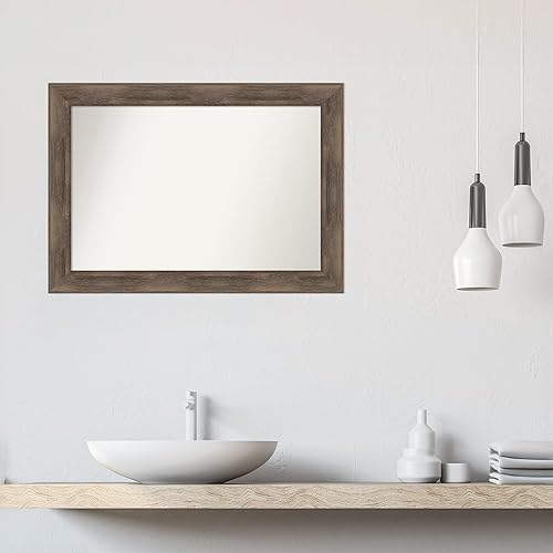 Miniatura 5 de Amanti Art Espejo personalizado, espejo de baño de madera dura, espejo de pared o espejo de tocador de baño sobre el fregadero (24.75 x 34.75