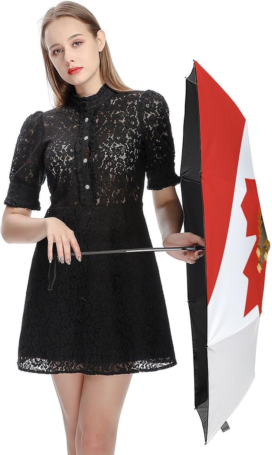 Canada Maple Syrup Canadian Flag Travel 3 Folding Umbrella Windproof Rain Sun Manual Opening And Closing Umbrellas
