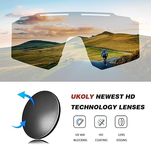 Miniatura 6 de Ukoly Gafas de ciclismo fotocromáticas para hombres y mujeres, gafas de sol transparentes para bicicleta de montaña, béisbol, MTB Bike Riding