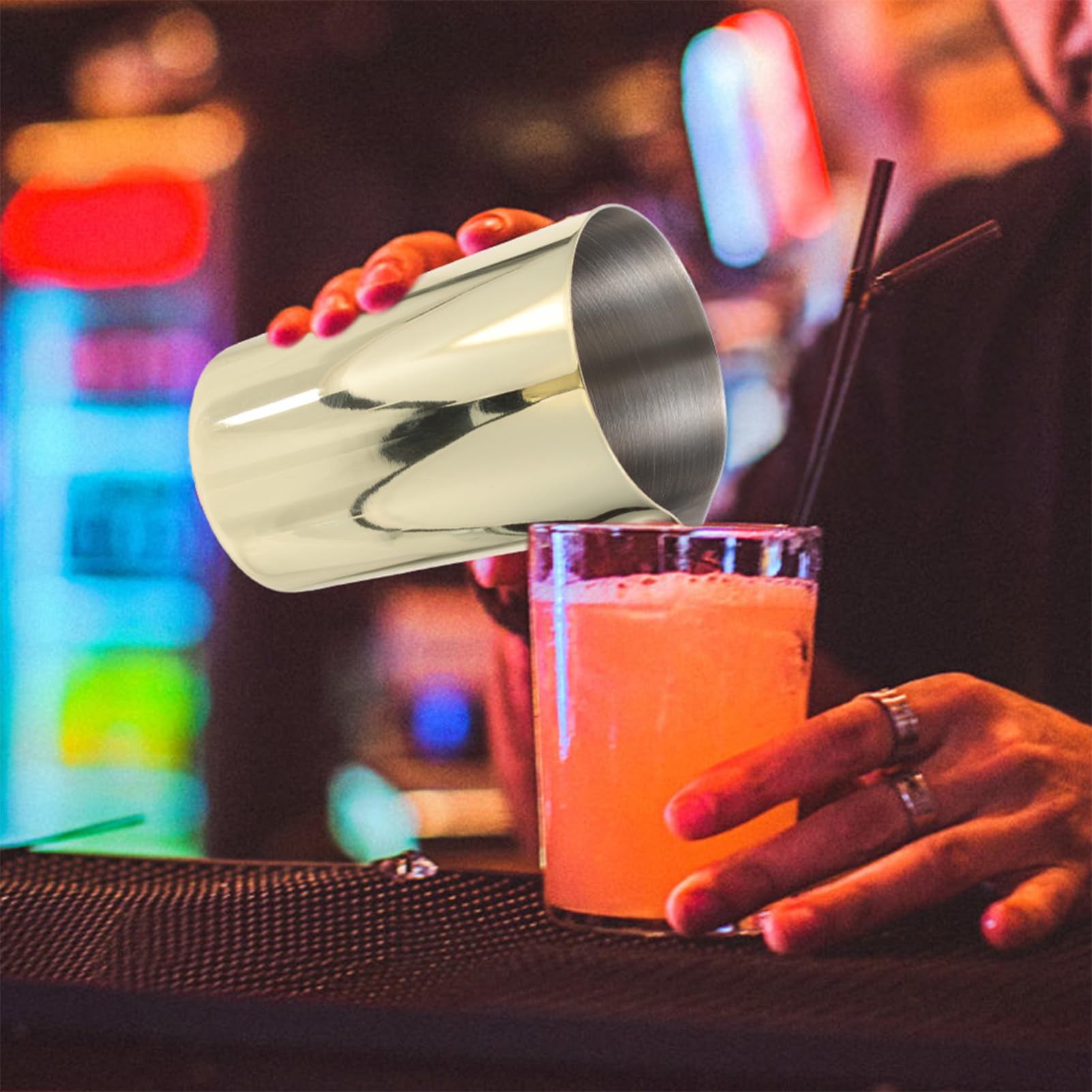 Gatuida Vaso Mezclador de Cóctel Portátil y Profesional de Acero Inoxidable Dorado para preparar Bebidas en Casa o Bar