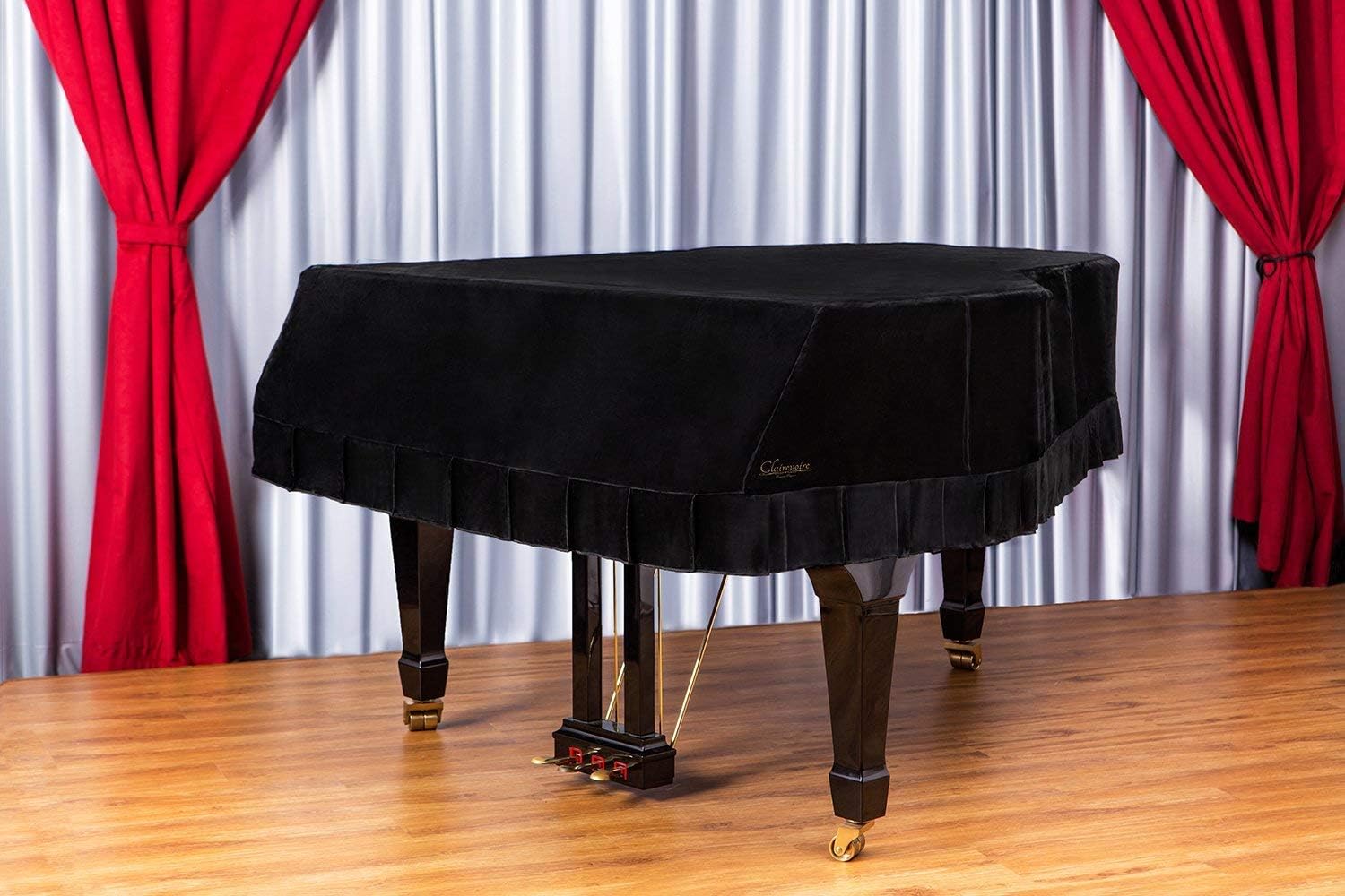 Clairevoire Grandeur: Premium Velvet Grand Piano Cover for Yamaha GC3, 6 feet 1 inches (187cm) | Handcrafted | Luxury-grade Velvet | Anti-dust/blemish/scratch | Climate Protection | Charcoal Grey