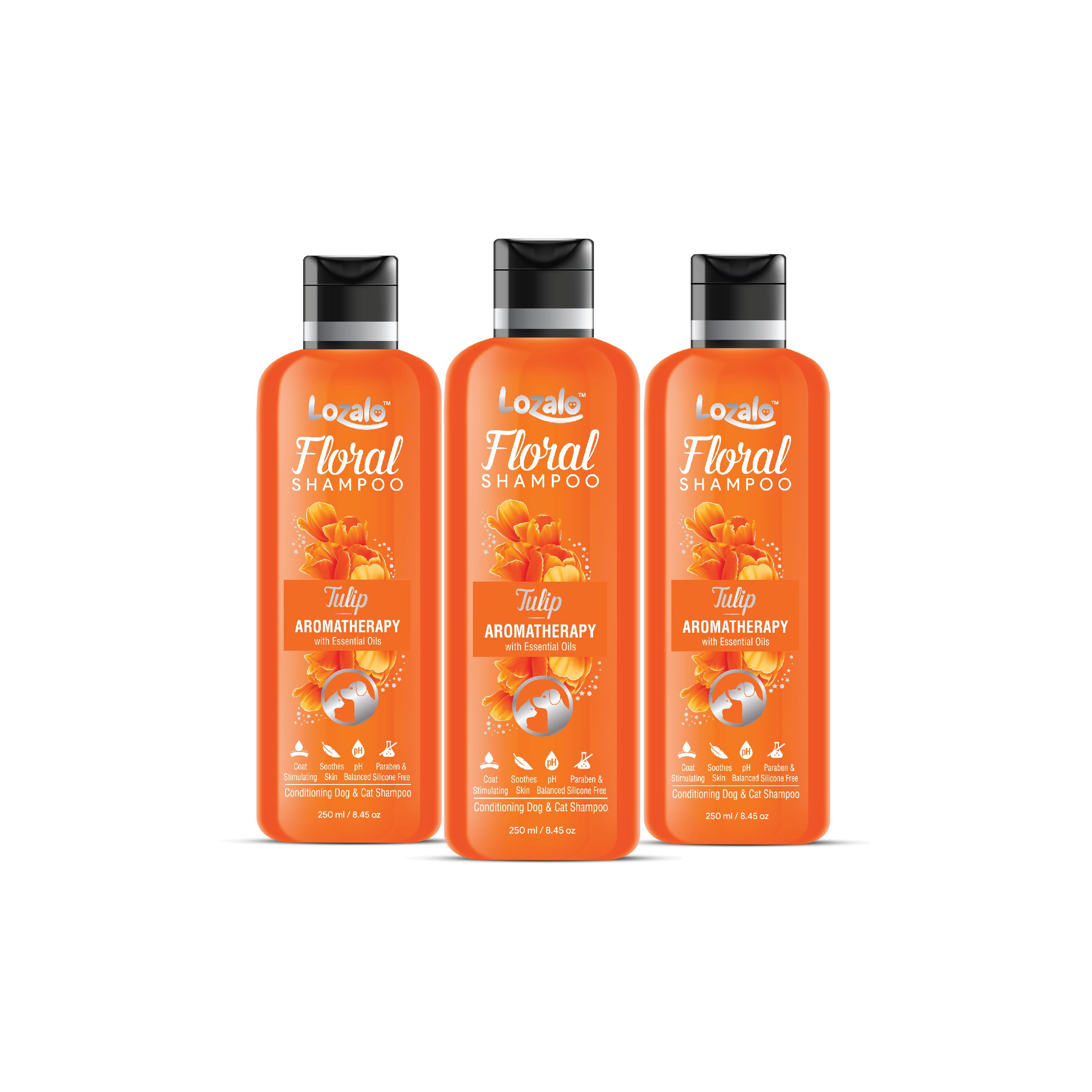 Lozalo Floral Aromatherapy Pet Conditioning Shampoo -750 ml, Pack of 3x250 ml Tulip Fragrance | Odour Control Shampoo for Dogs & Cats|with Aloe Vera Extract and Saffron Essential Oil (B0CXF29K8M) Amazon Price History, Amazon Price Tracker