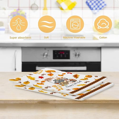 Miniatura 4 de Bonsai Tree Juego de 2 toallas de cocina de otoño, toallas de mano de otoño para baño, toalla de cocina de Acción de Gracias, 18 x 28 pulgadas