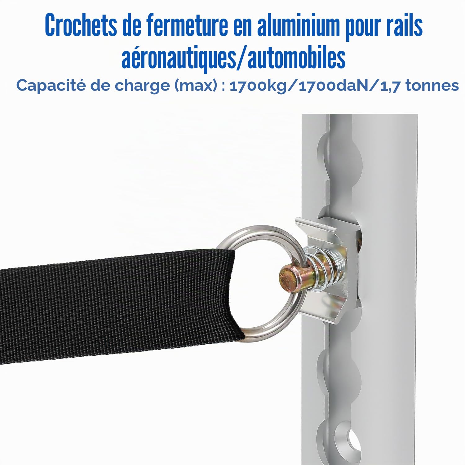 rail d'arrimage rond en aluminium, 4 x 1 m, forme semi-circulaire, 10 anneaux de montage, 8 embouts de rail d'avion, pour camping-cars et camions, argent