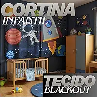 CORTINA INFANTIL BLACKOUT 2,70 X 1,50m PARA VARÃO QUARTO