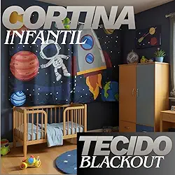 CORTINA INFANTIL BLACKOUT 2,70 X 1,50m PARA VARÃO QUARTO