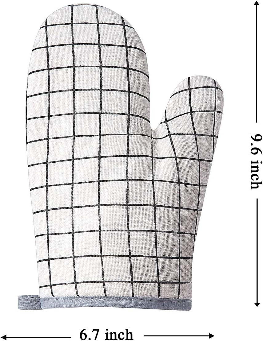 Oven Mitts and Potholders BBQ Gloves-Oven Mitts and Pot Holders with Recycled Infill Silicone Non-Slip Cooking Gloves for Cooking Baking Grilling (4-Piece Set) (White) - Image 4