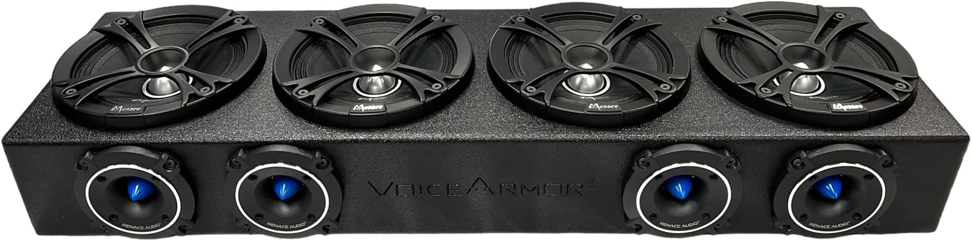 MENACE AUDIO Car Audio Midrange Enclosure 4 x 6.5 2000Watts VOICEARMOR (MA-VA6525-4B) Blue