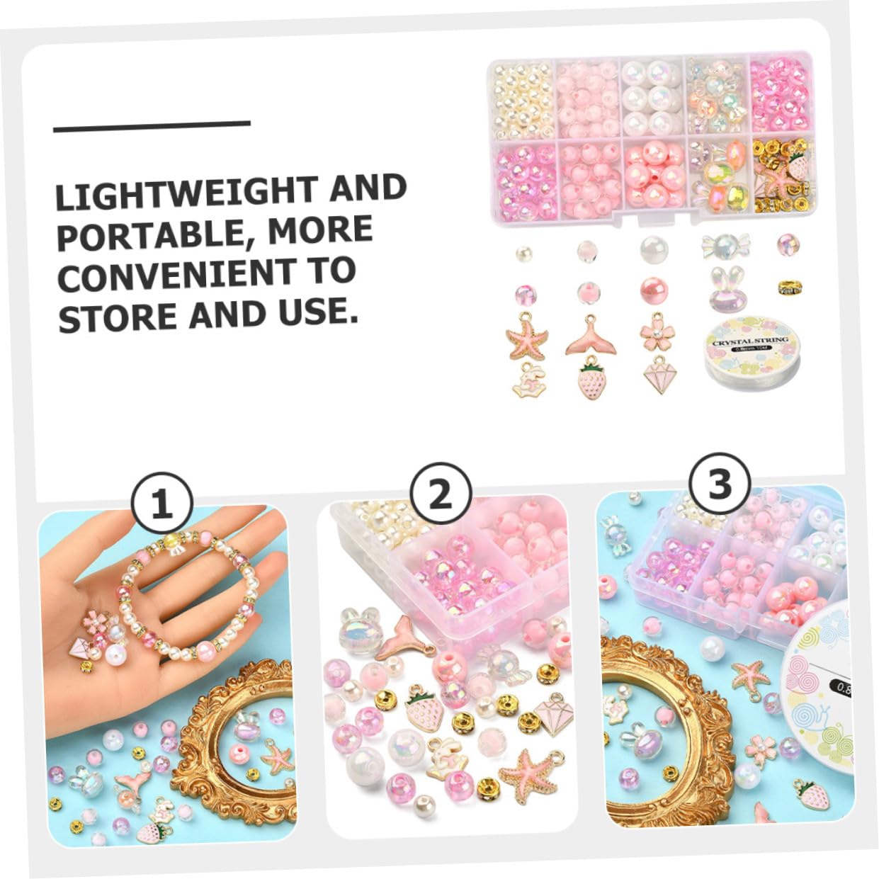 SHINEOFI 3sets Creazione Bracciali Fai Da Te Kit Di Accessori Per Gioielli Scomparti Per Perline Colorate Strumenti Pratici Per e Creazione Di Bracciali