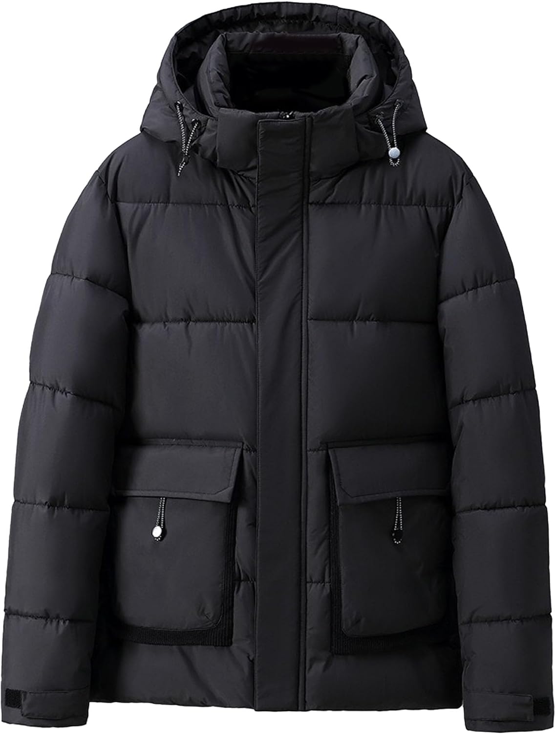 DGHM-JLMY Men's Down Cotton-Padded Jackets Autumn Winter Thick Warm Short Quilted Jacket Casual Stand Collar Hooded Coat