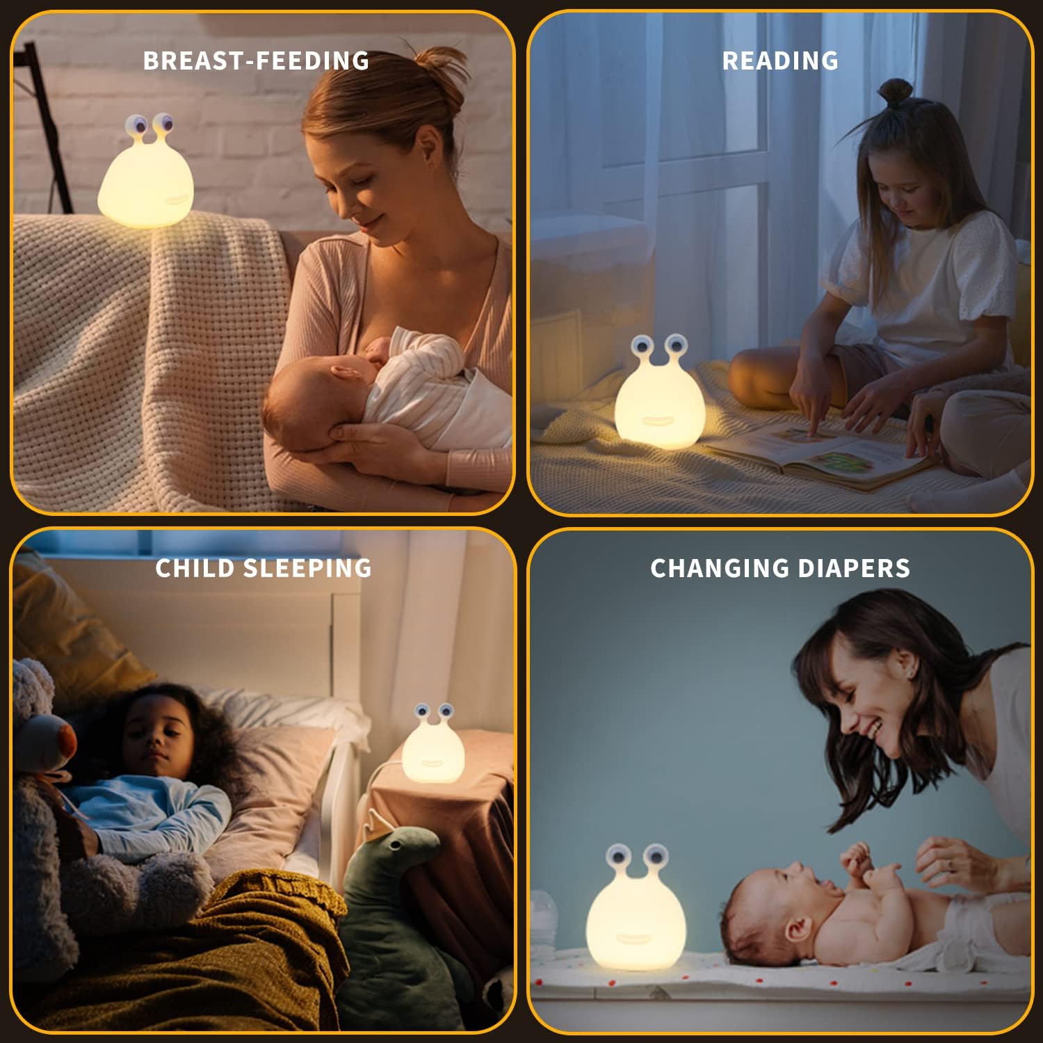 Linda luz nocturna para niños, regalos de cumpleaños, decoración de habitación, decoración de dormitorio para bebé, lámpara de silicona suave, caja de regalo