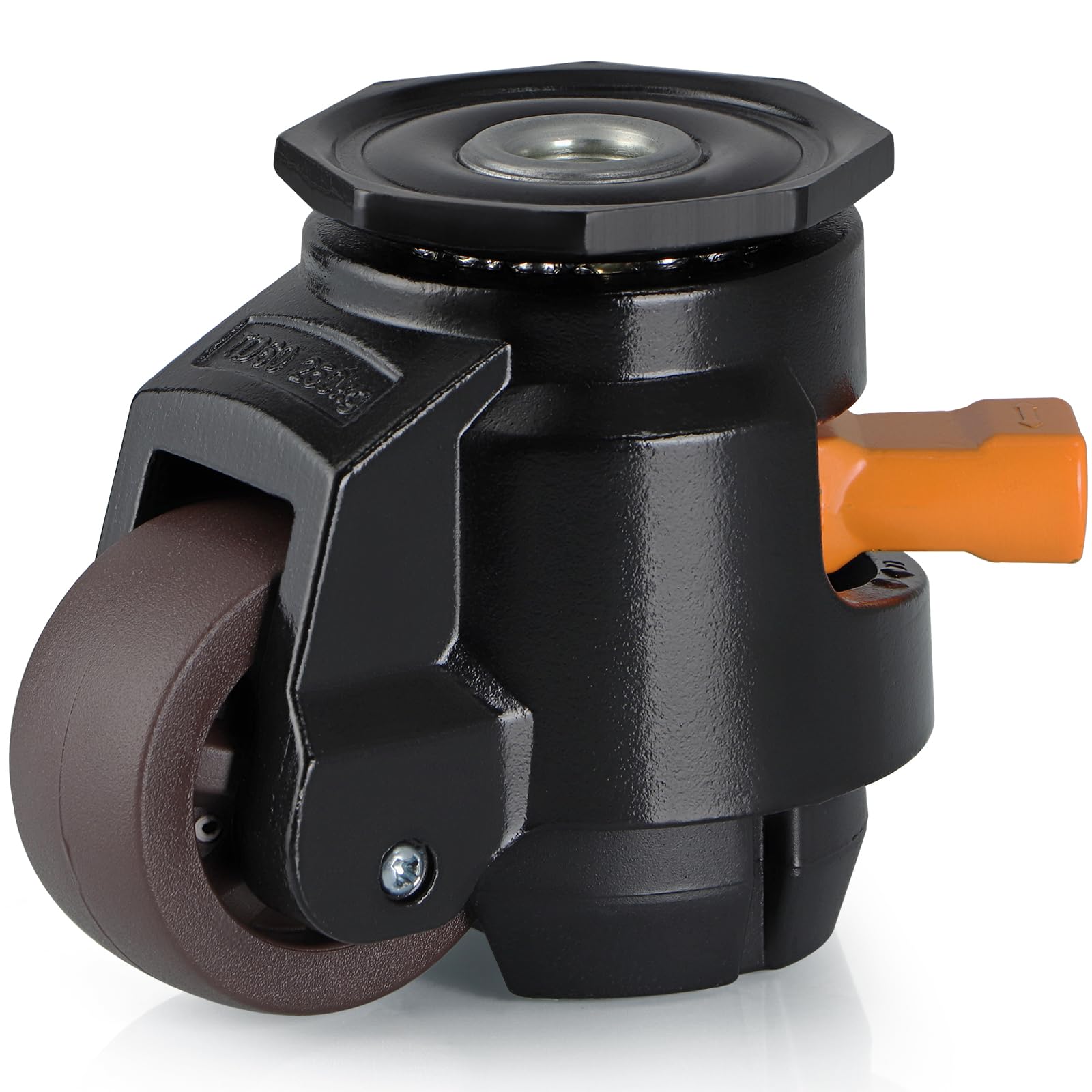 MOLIGOU Leveling Stem Casters, Retractable Leveling Casters with Ratchet Handle, Heavy Duty Workbench Casters, Total Load Capacity 2200 Lbs, 4 Pack