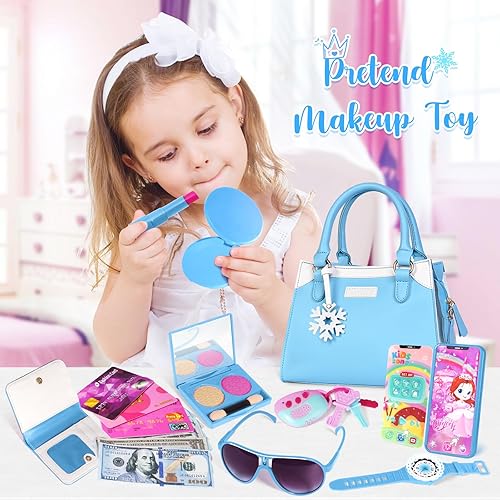 Vista 12 de Shemira Bolso de juego para niñas pequeñas, juguetes de princesa para niñas de 3, 4, 5, 6, 7, 8 años, regalo de Navidad y cumpleaños, bolso