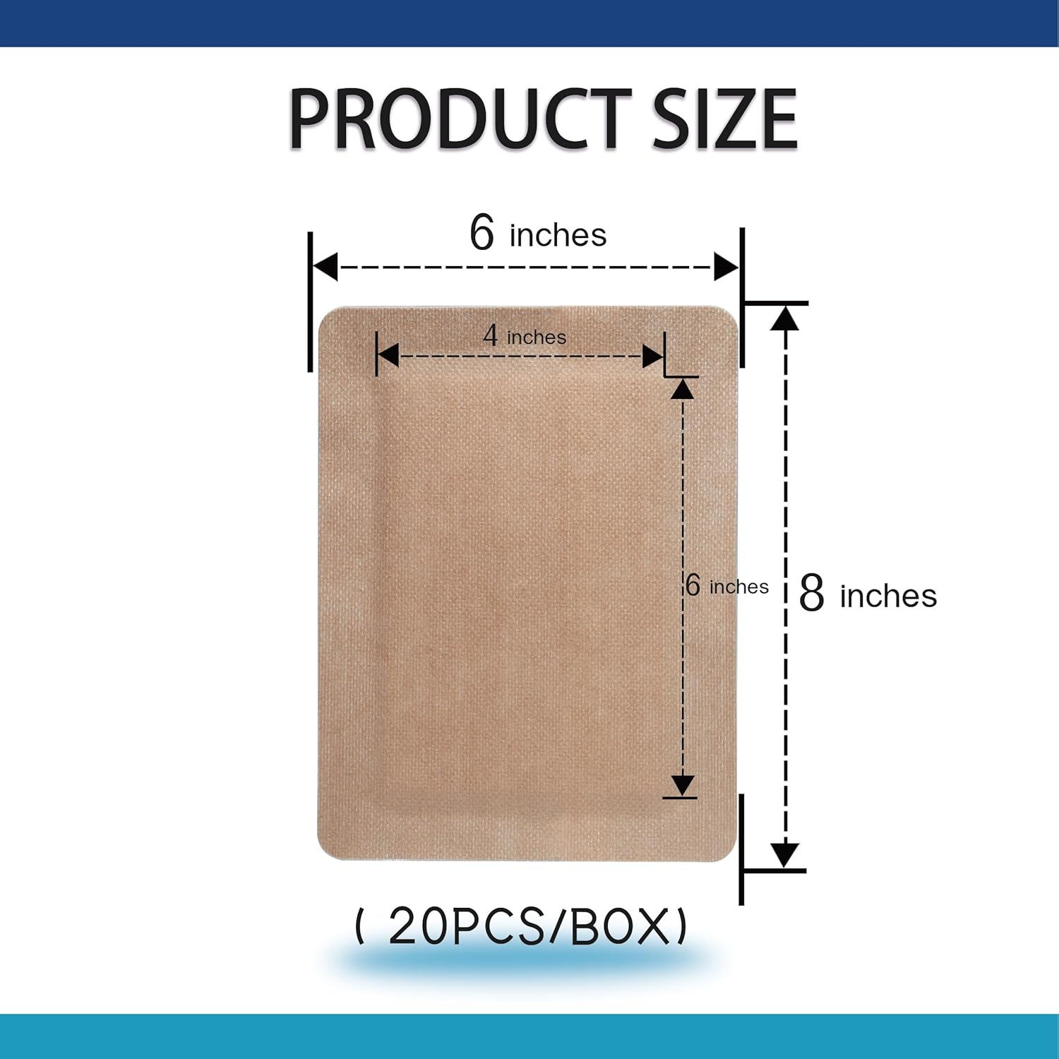 6"X8" 20 PCS Extra Large Sterile Nude Island Dressing Bandage for Wound - Self-Adhesive Boarded Gauze Pads - Latex Free - Medical Grade(Nude, 6"X8"-20PCS) - Image 2