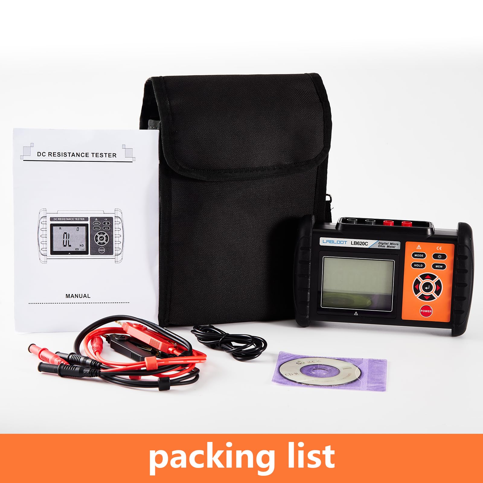 LB620C Digitales DC-Niedrigwiderstandsmessgerät Äquipotentialtest Mikro-Ohmmeter Anschlüsse/Motorwiderstandstester