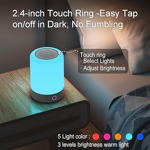 Miniatura 3 de Kipcush Máquina de ruido blanco con luz nocturna – 20 sonidos de sueño sin bucle, batería recargable, control táctil, 6 temporizadores y función
