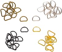 Vista 3 de Anillos en D soldados con autógena de metal fuerte anillo en D semicircular para collares de mascotas, bolsa de hardware, anillo de hebilla, correa