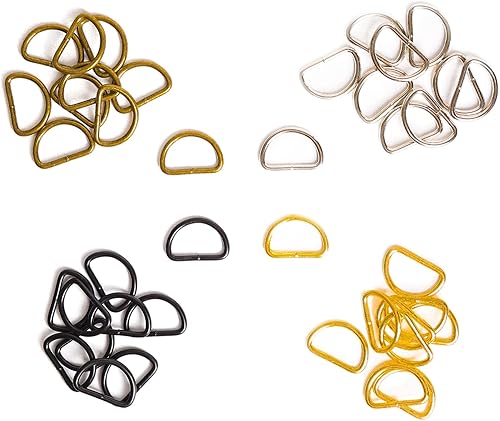 Miniatura 3 de Anillos en D soldados con autógena de metal fuerte anillo en D semicircular para collares de mascotas, bolsa de hardware, anillo de hebilla, correa