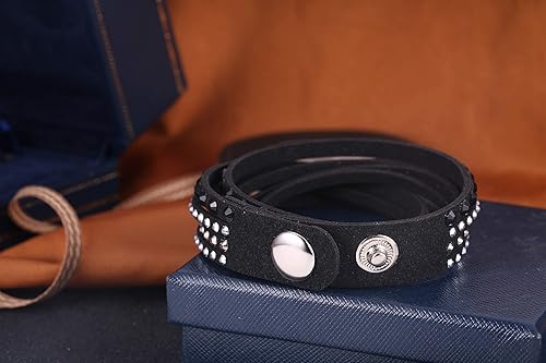 Miniatura 3 de Barzel Pulseras de cuero con cristales austriacos (muchas opciones disponibles)