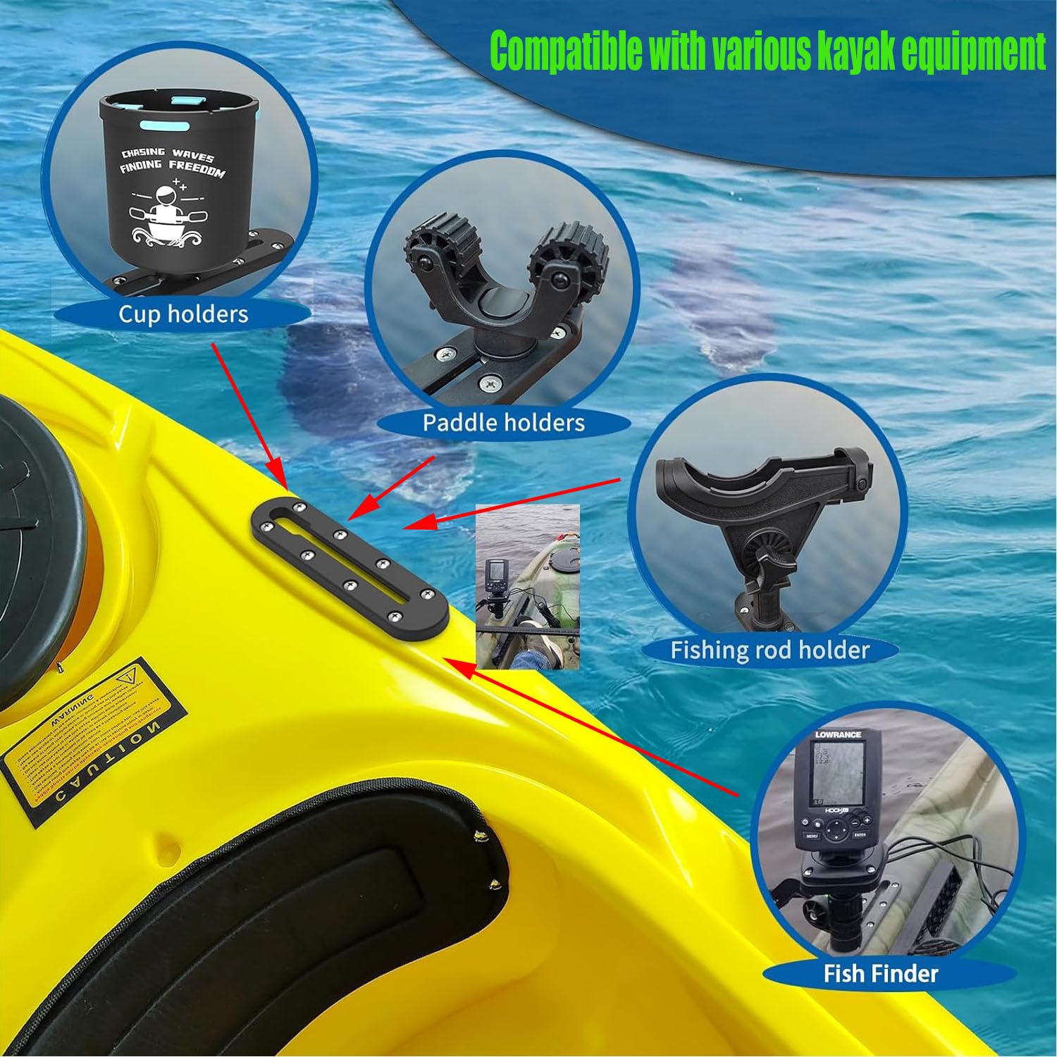 Amazon.com: Kayak Accessories for Fishing,Must Have Kayak Accessories,Kayak  Rod Holder Track Mount,Kayak Fishing Rod Holder,Kayak Landing Gear,10inch :  Sports & Outdoors