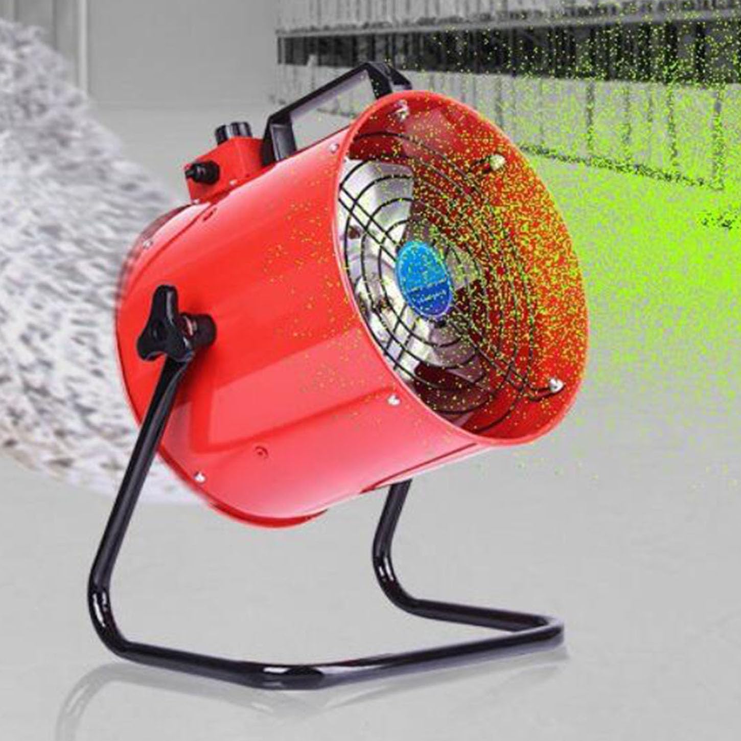 Ventola Aspirazione Flusso Assiale,Estrattore Aria Portatile,Regolazione Continua della velocità,Ventilatore Industriale 2800 Giri/Min,per Cucine,Ufficio Soffiatore di Scarico,12 Inches