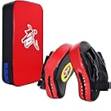 Taekwondo Kick Shield - Muay Thai MMA Karate Kickboxing Training Pads - Curved Leather Strike Shield