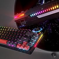 Vista 3 de Guffercty kred Teclado mecánico 75 % con perilla, 82 teclas con cable, teclado para juegos intercambiable en caliente, diseño del 75%