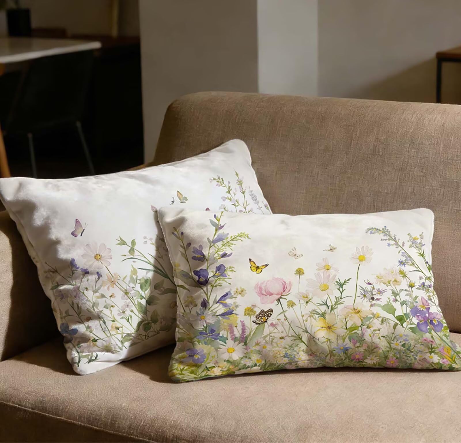 Taie d'oreiller 40x70 en velours blanc pour une deco chic
