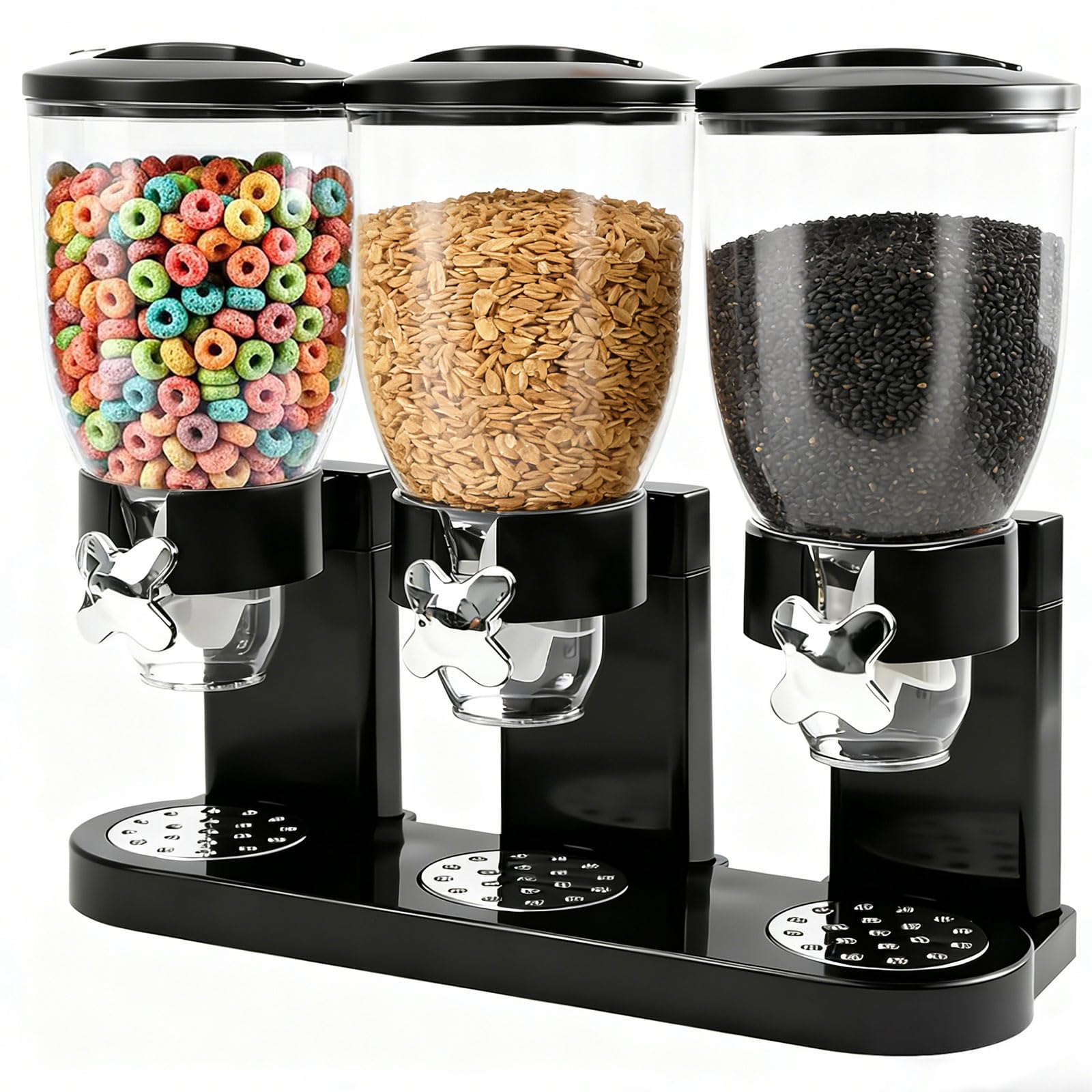 Distributeur de céréales 2l lot de 3 boîtes transparentes pour riz et aliments secs