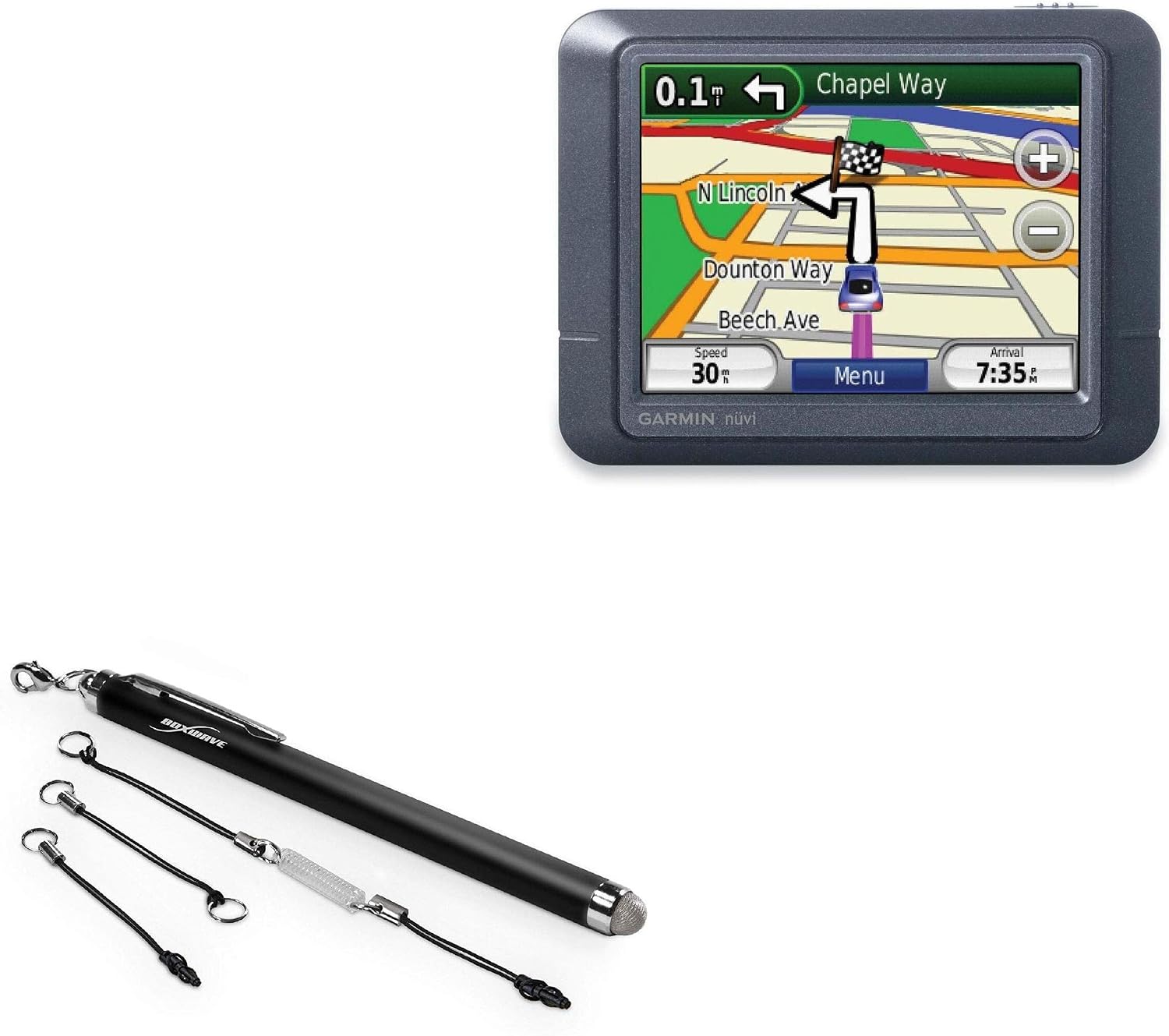 BoxWave Stylus Pen Compatible with Garmin nuvi 265 - EverTouch Capacitive Stylus, Fiber Tip Capacitive Stylus Pen - Jet Black