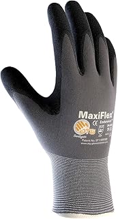 PIP Small MaxiFlex Endurance by ATG Black Nitrile Palm And Finger Coated Work Gloves With Nylon And Lycra Liner And Continuous Knit Wrist