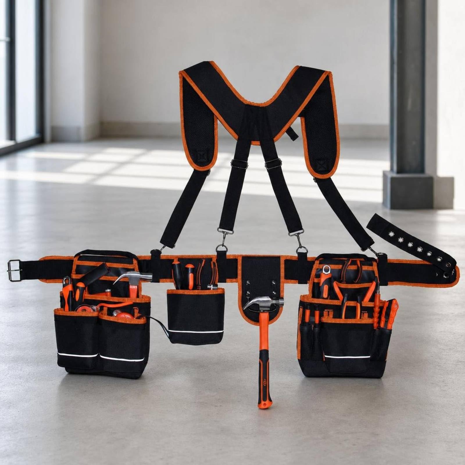 B Baosity Ceinture à Poches | Tissu Oxford Résistant, Ceinture à Brelles, Multifonctionnel, Équip, pr Chantier, Charpentiers