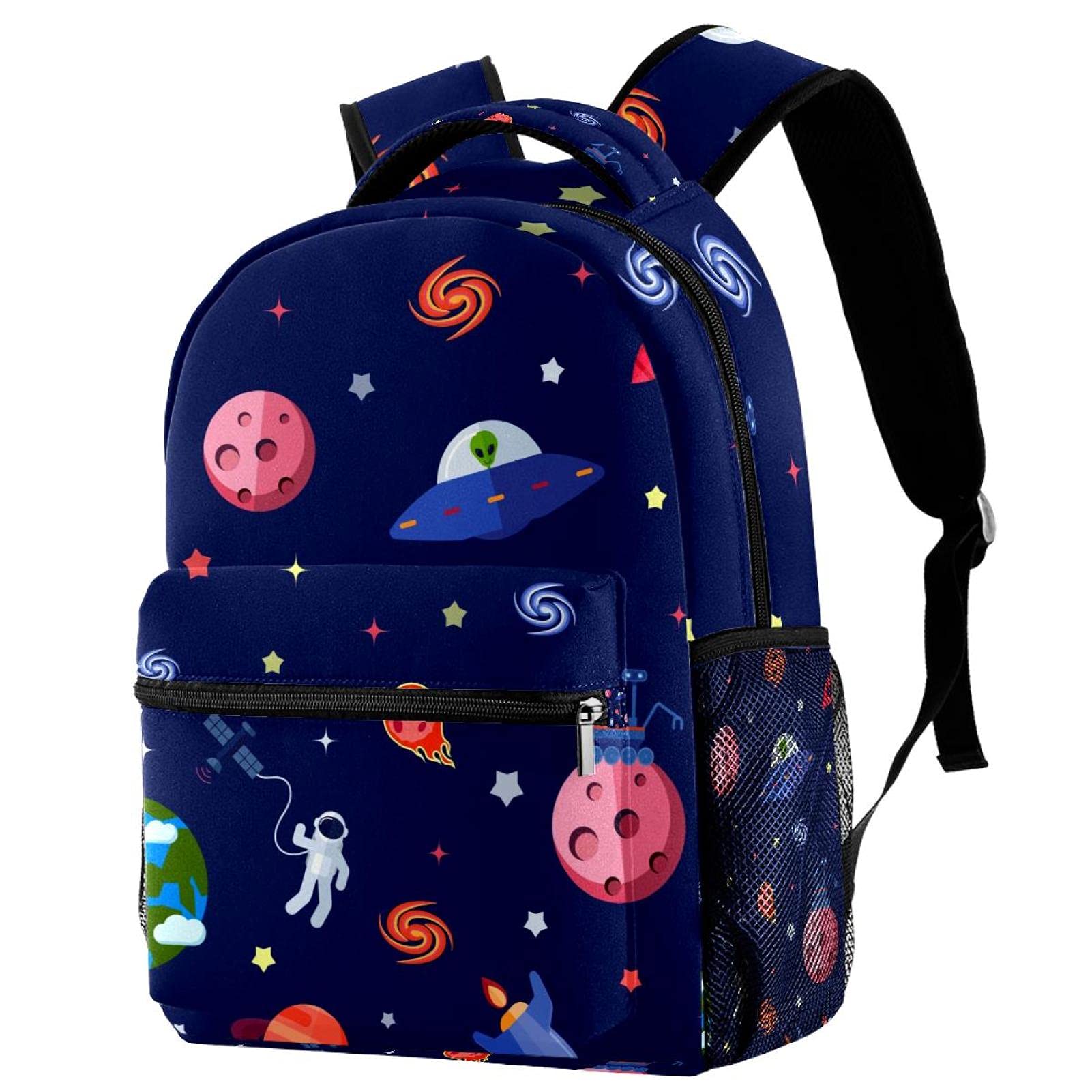Sac à dos lune spatiale multicolore pour filles et garçons avec poches